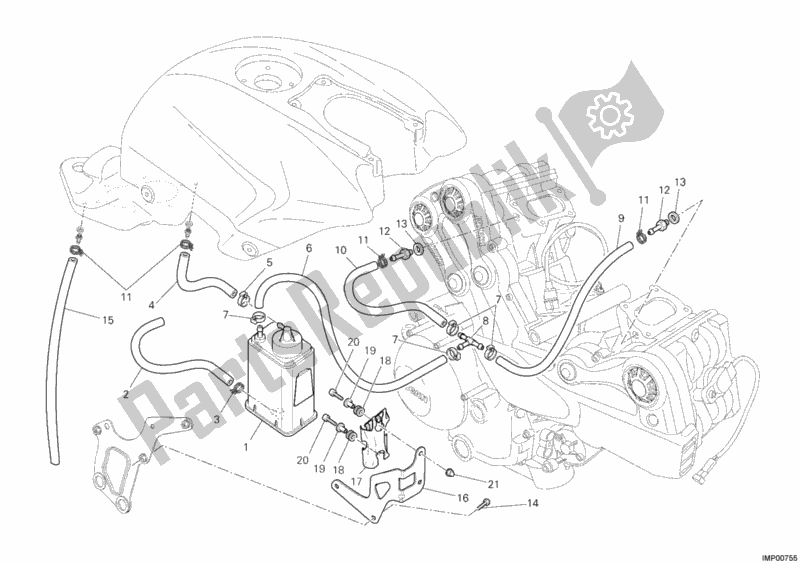 Wszystkie części do Filtr Kanistrowy Ducati Streetfighter 848 USA 2014